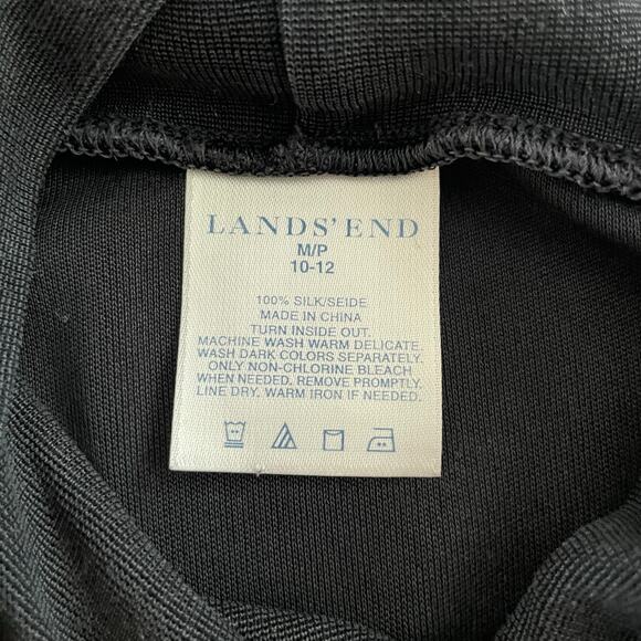 Lands' End Silk Interlock Turtleneck Long Sleeve Top 100% Silk, Women's Medium - Picture 7 of 8